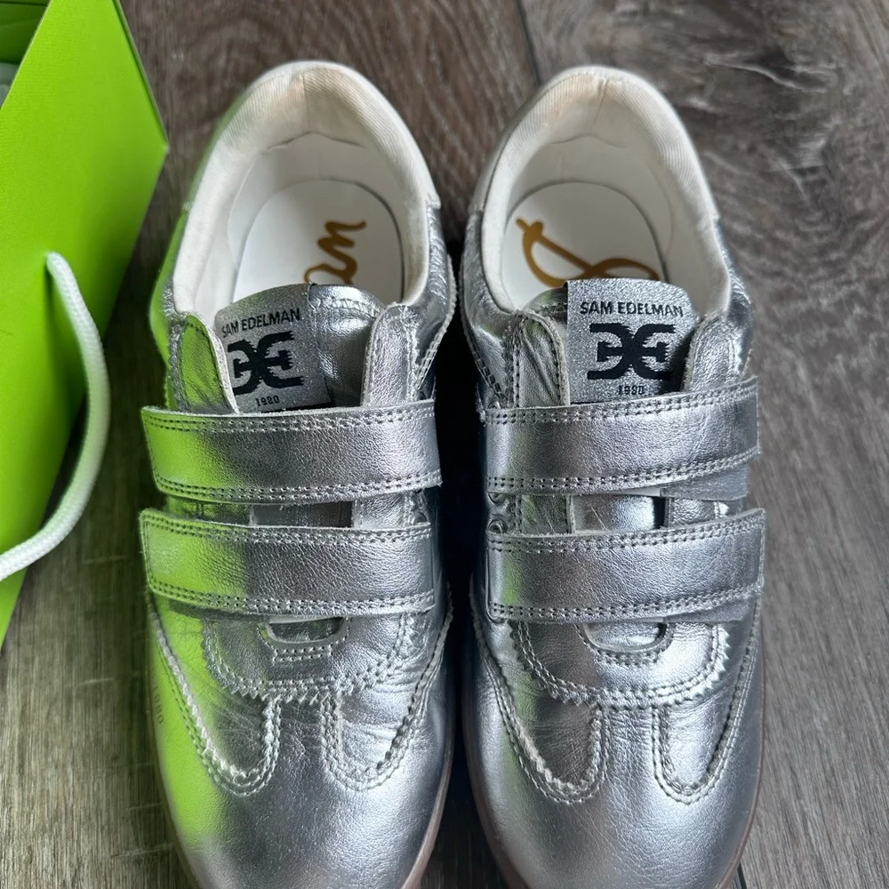 Sam Edelman TALIA SLIP ON SNEAKER Silver Size 7 - Picture 3 of 9